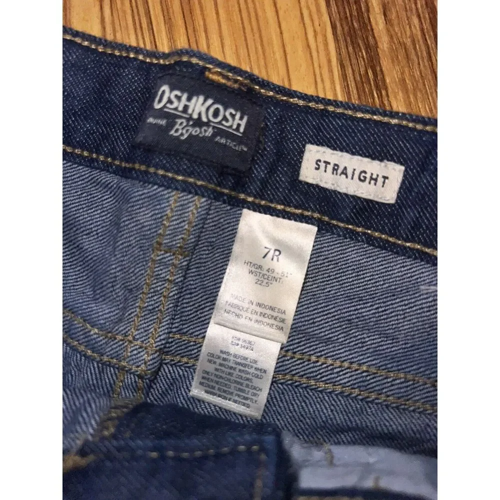 Oshkosh B'gosh First Wave Boys Shorts‎ Jean Denim Cargo Khaki Sz 7 Lot Of 3